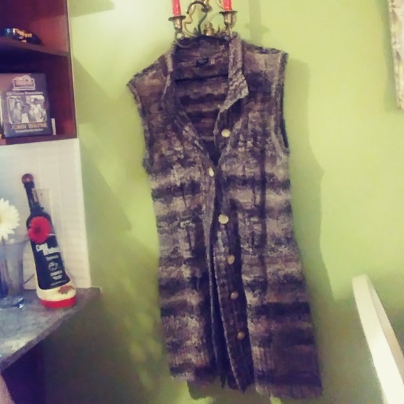 Tribal Sweaters - Womens M Tribal Long Sweater Vest